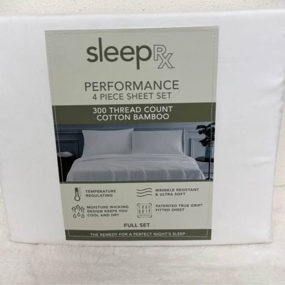 Full Sheet Set Bright White Cotton/Bamboo Sheet Set New